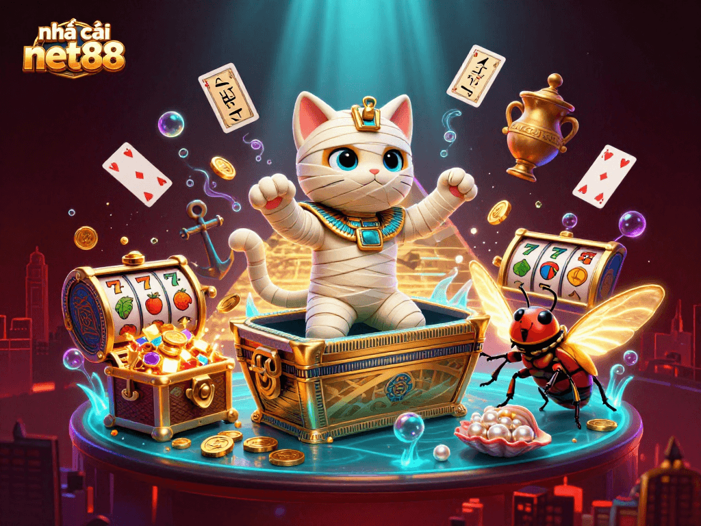 Experience thrilling gaming action at nhà cái net88 with engaging slot games and vibrant casino elements.