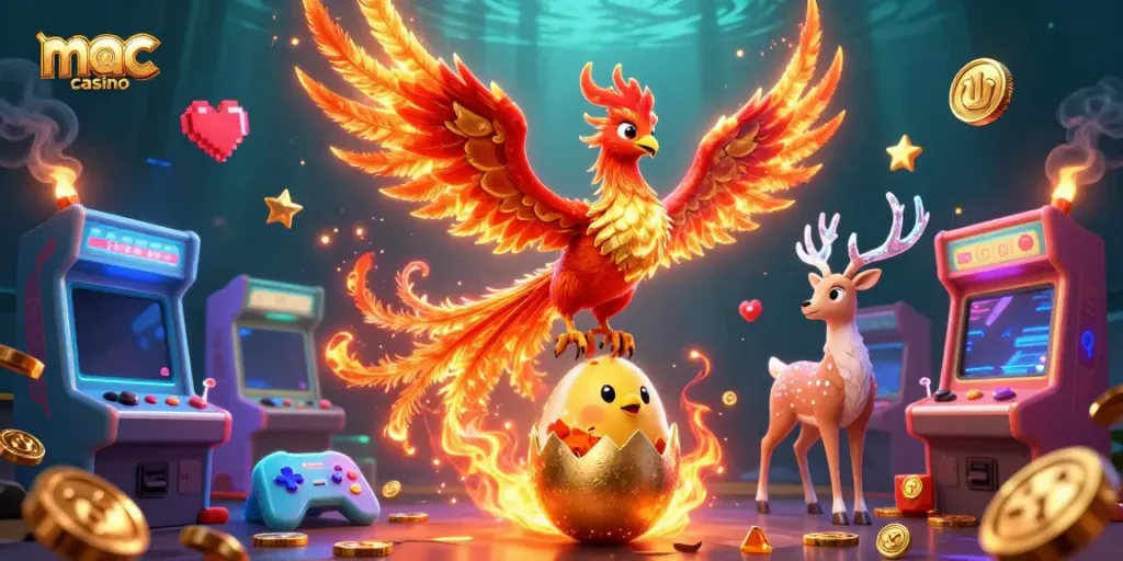 Experience the thrilling mac casino adventure with vibrant phoenix and gaming elements.