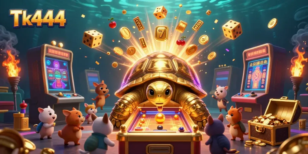 Experience the exciting gaming world of Tk444 with slot machines and adventures.