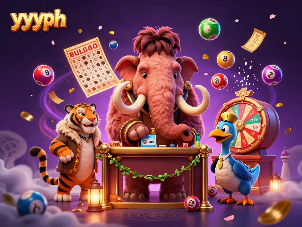 Experience thrilling moments at yyyph with a lively casino scene showcasing unique characters and dynamic game elements.