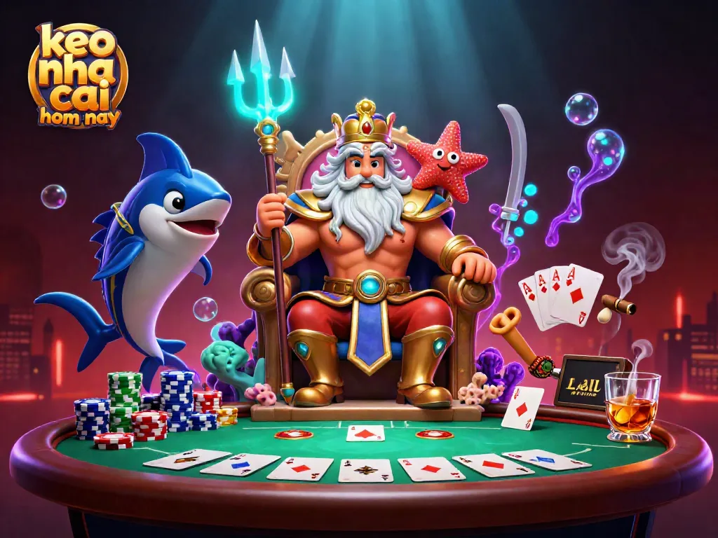 Engage with keo nha cai hom nay in a vibrant casino scene featuring Neptune and poker elements.