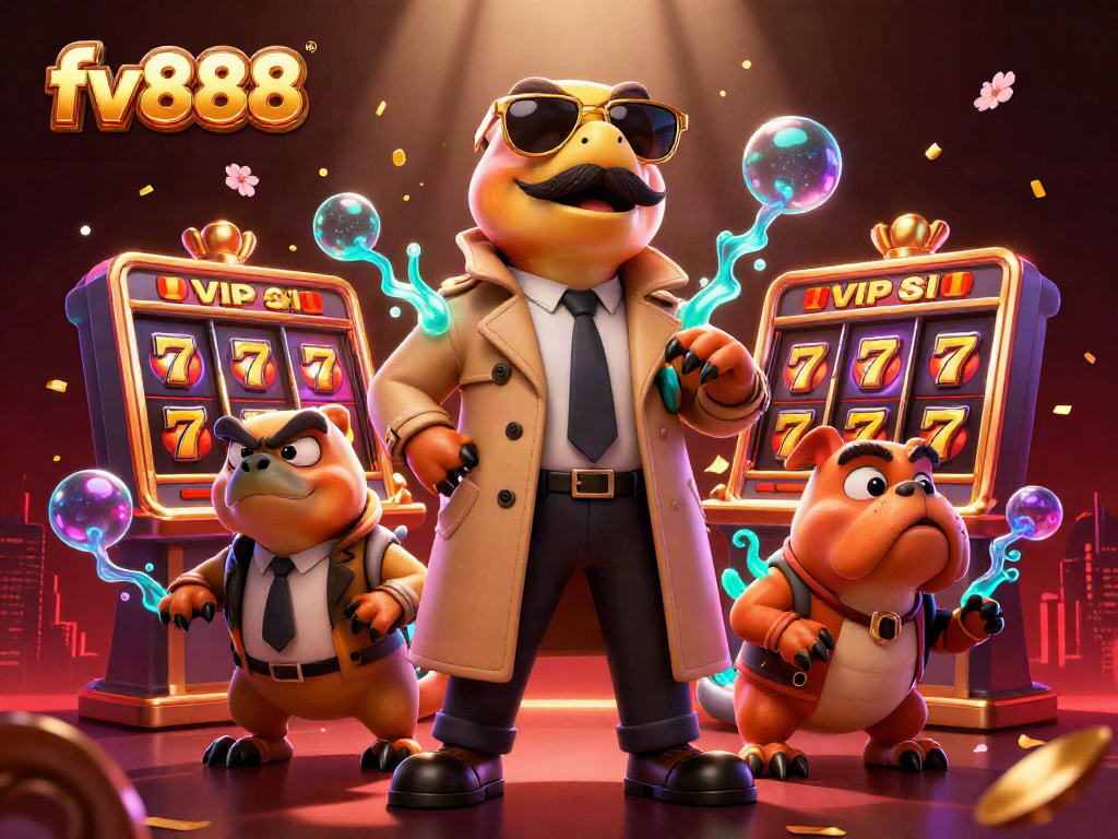 Experience excitement at fv888 as cartoon raptors try entering a VIP casino lounge amidst jackpot thrills.