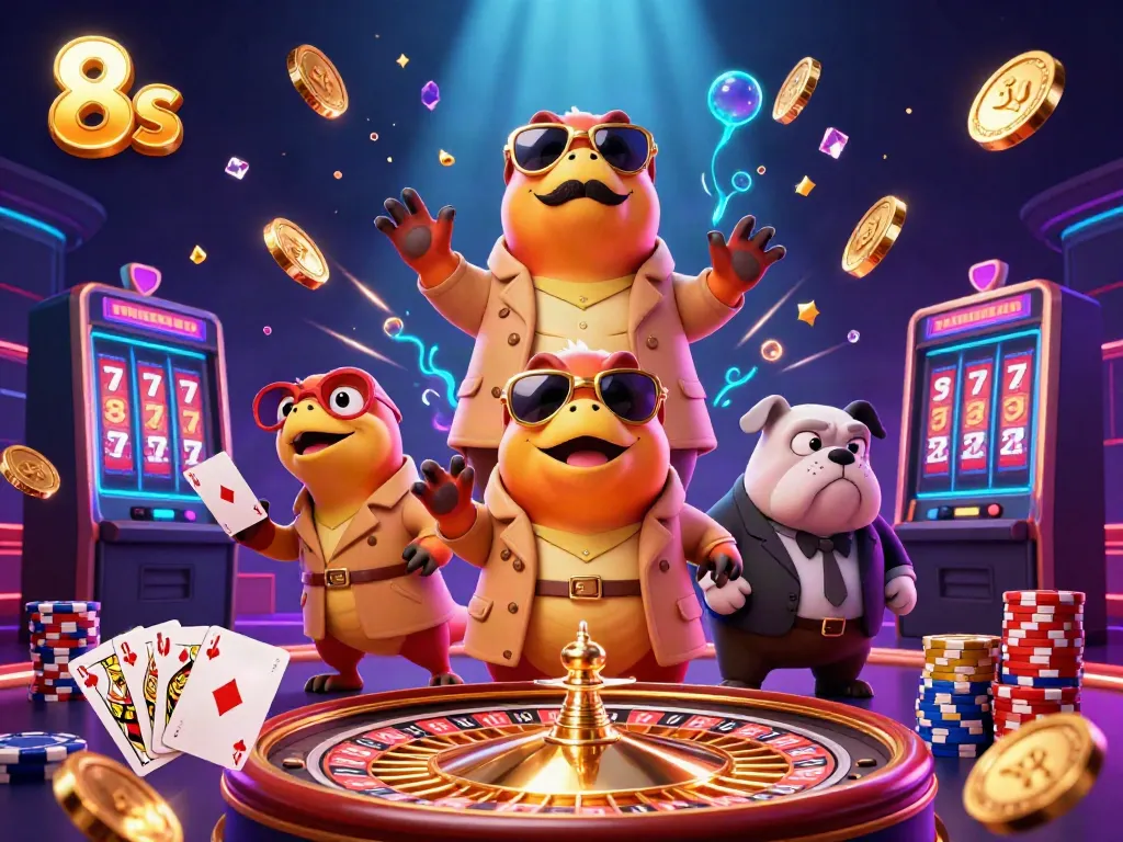 Three raptors disguised as a tall person trying to sneak into a VIP lounge at 8s casino