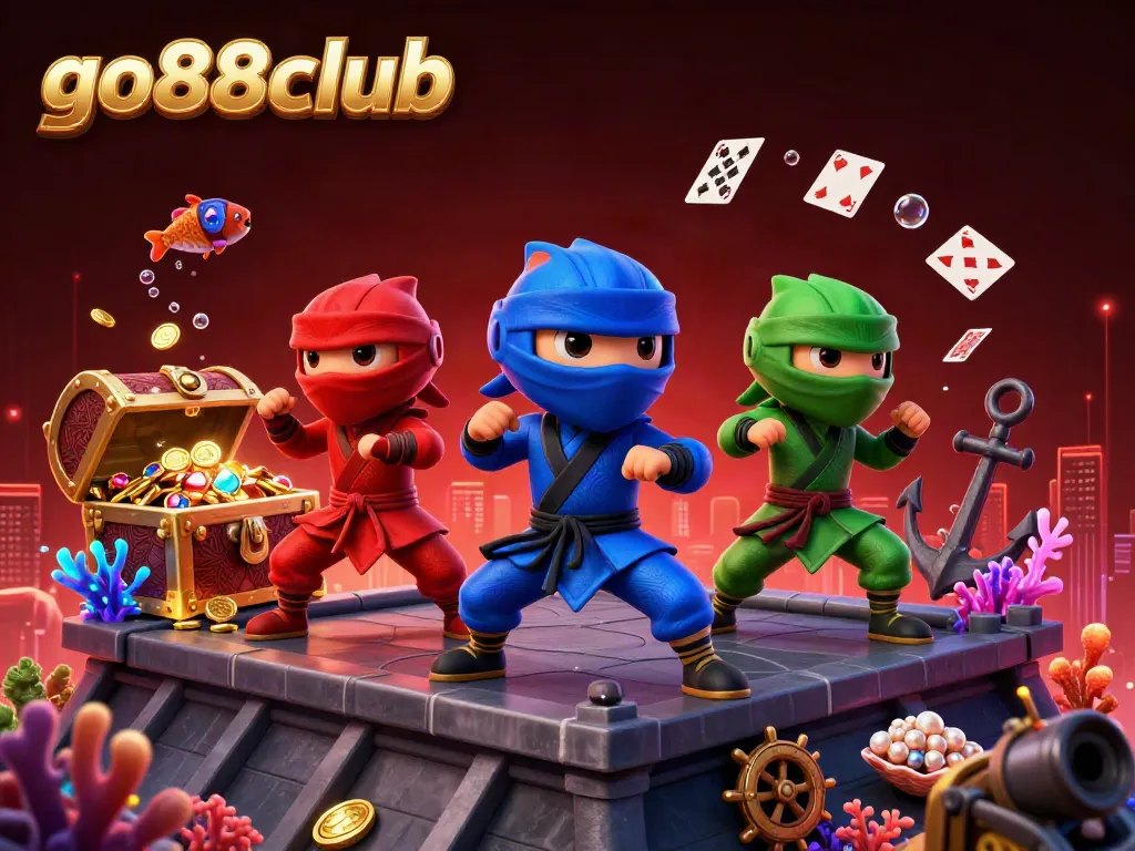 Join the excitement at go88club with ninja chameleons showcasing thrilling martial arts action in a vibrant casino-themed adventure.