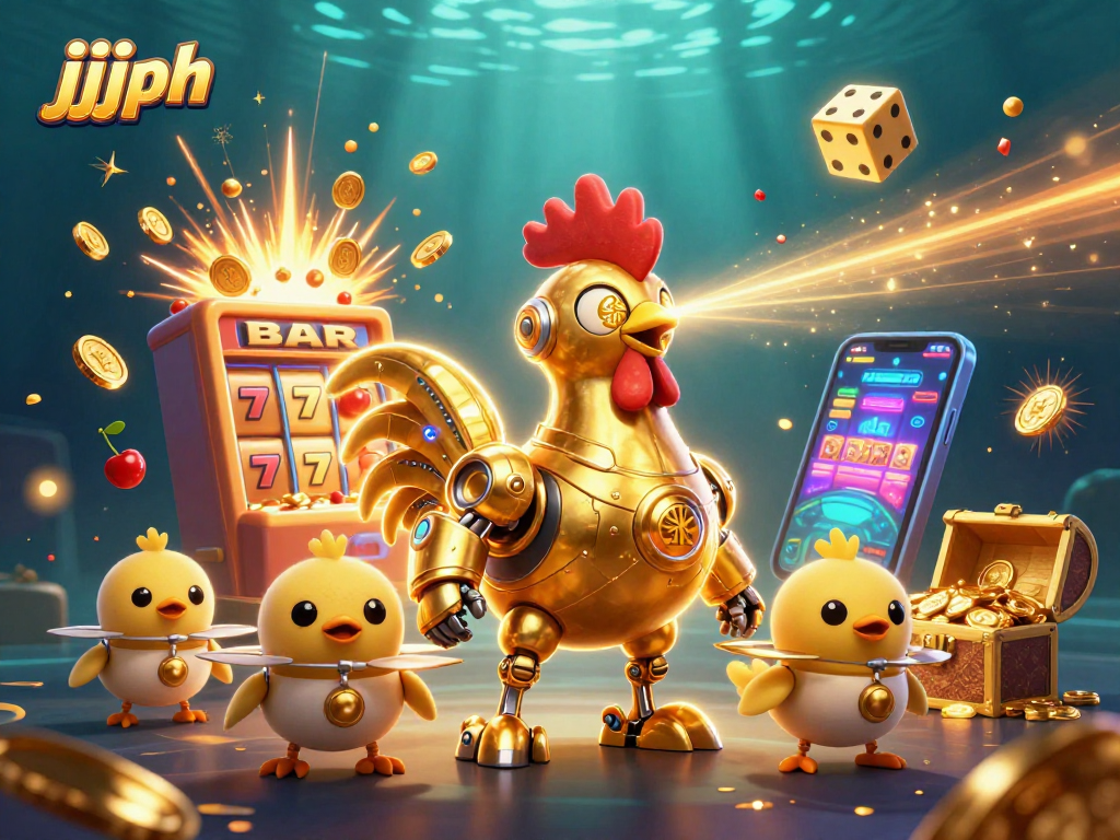 Mga pagkakataon para sa jjjph gamit ang makulay na slot machine at mga simbolo sa casino.
