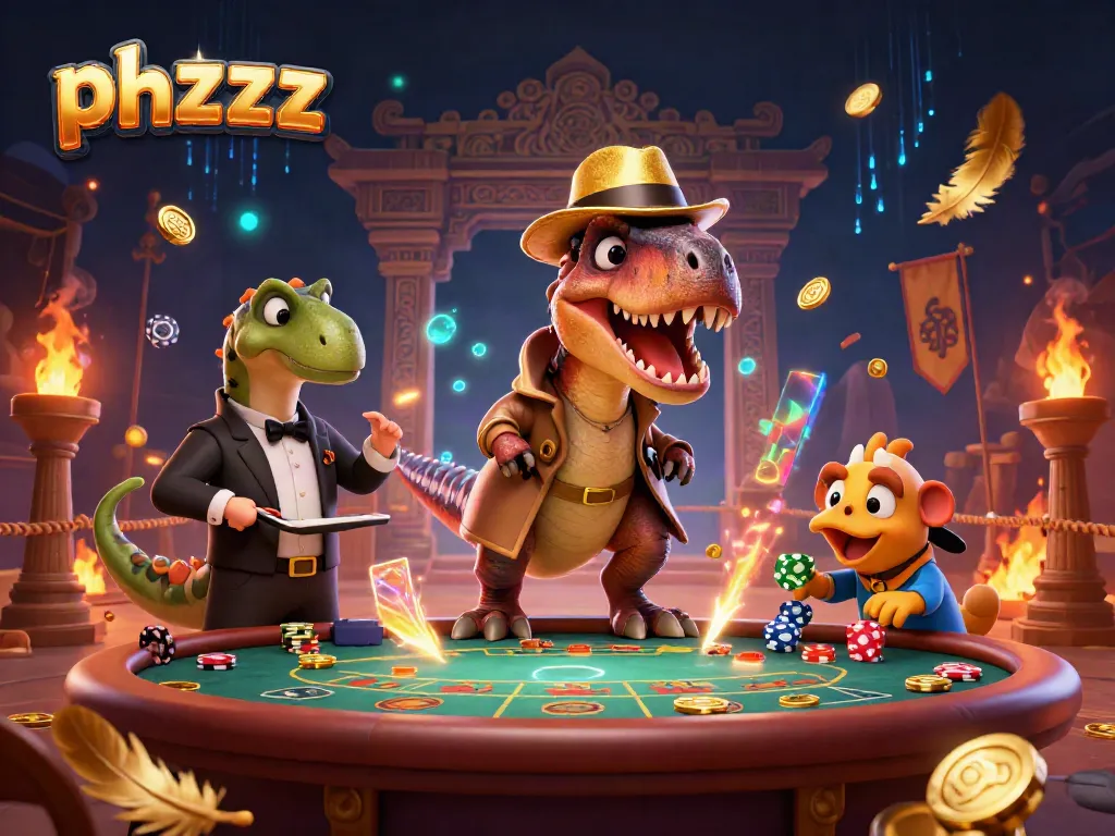 Experience exciting blackjack action with fierce characters in a vibrant casino setting on phzzz.