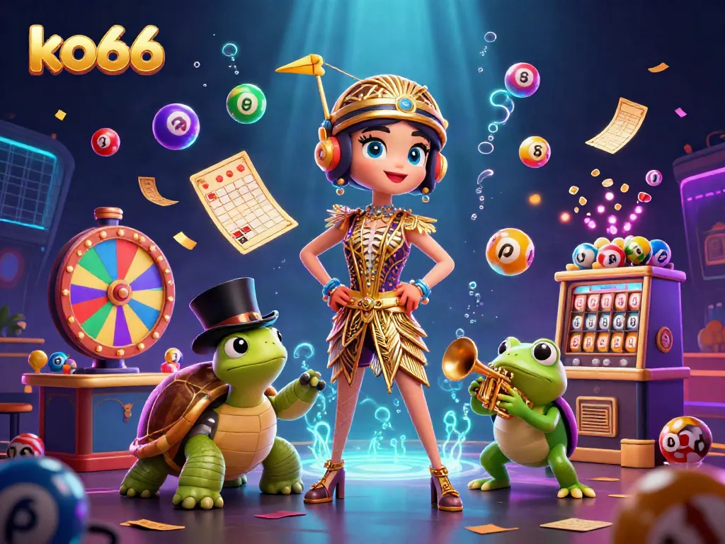 Engage in exciting games at ko66 with vibrant visuals featuring unique characters and dynamic casino elements.