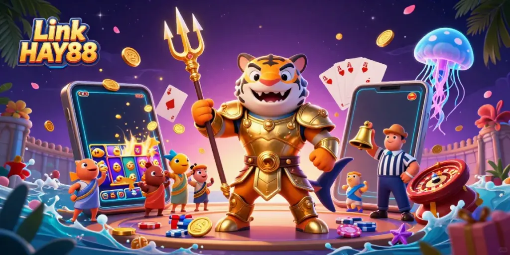 Experience thrilling gameplay with Link HAY88 featuring an underwater gambling arena.