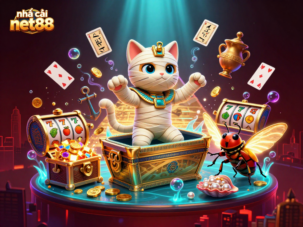 Experience thrilling gaming action at nhà cái net88 with engaging slot games and vibrant casino elements.