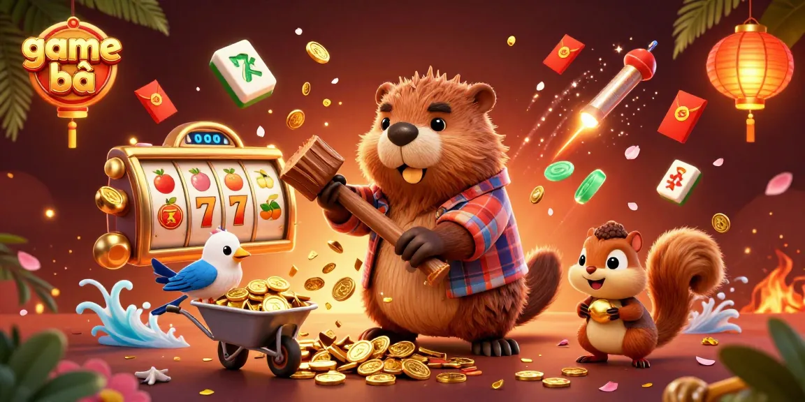 Engage in thrilling game bài action with cartoon characters in a lively casino scene.